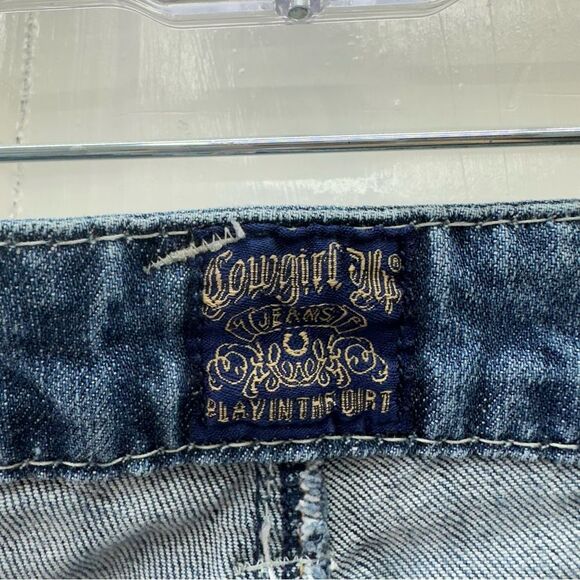 Cowgirl Up thick stitch boot cut denim jeans women's 8 30 x 34 - Picture 5 of 7